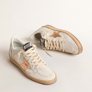 Golden Goose Ball Star LTD Sneakers In Canvas And Nappa With Bronze Metallic Leather Star GWF00327.F004682.82321