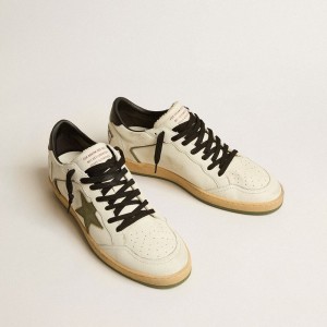 Golden Goose Ball Star LTD Sneakers In Nappa Leather With Canvas Star And Black Leather Heel Tab GMF00327.F005203.10516