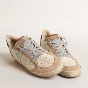 Golden Goose Ball Star LTD Sneakers With White Star And Burgundy Leather Heel Tab GWF00117.F004638.82312