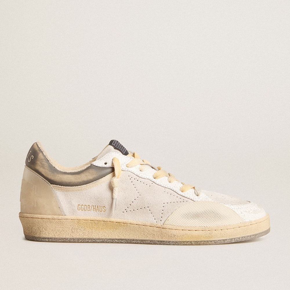 Golden Goose Ball Star Pro Sneakers In Optical White Leather With Rubber Inserts GWF00721.F005790.10973