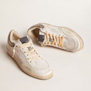 Golden Goose Ball Star Pro Sneakers In Optical White Leather With Rubber Inserts GWF00721.F005790.10973