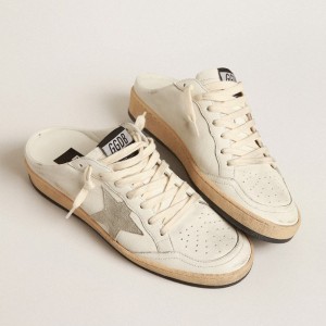 Golden Goose Ball Star Sabots Sneakers In Nappa Leather With Ice-gray Suede Star GWF00436.F004063.10276