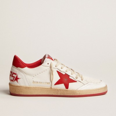 Golden Goose Ball Star Sneakers In White Leather GMF00117.F000325.10275