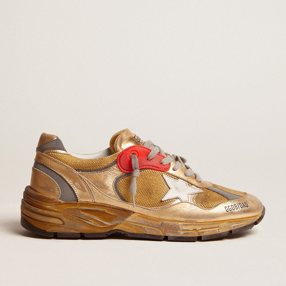 Golden Goose Dad-Star Sneakers Gold With Distressed Finish GMF00199.F001211.65120