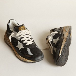 Golden Goose Dad-Star Sneakers In Black Mesh And Nappa With Ice-colored Star GMF00199.F003270.90282