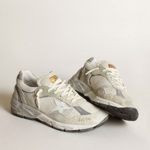 Golden Goose Dad-Star Sneakers In White Mesh And Suede GWF00199.F002156.80185