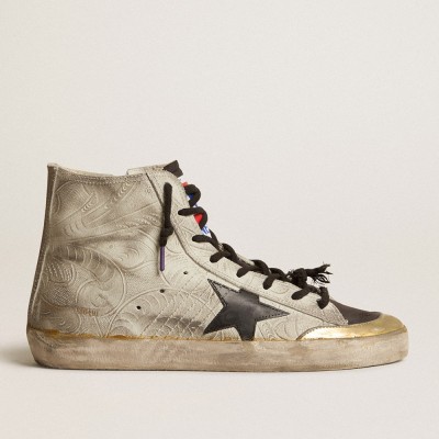 Golden Goose Francy Penstar LAB Sneakers With Floral Print And Black Star GWF00114.F003820.10471