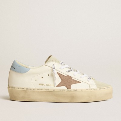 Golden Goose Hi Star LTD Sneakers With Pink Suede Star And Light Blue Leather Heel Tab GWF00118.F005119.11647