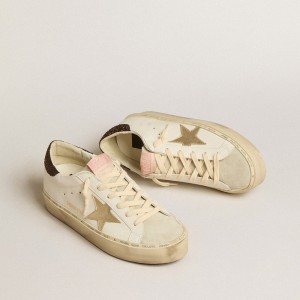 Golden Goose Hi Star Sneakers With Platinum Metallic Leather Star And Glitter Heel Tab GWF00118.F005115.11271