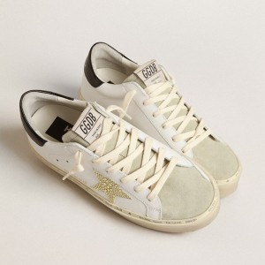 Golden Goose Hi Star Sneakers With Swarovski Crystal Star And Black Heel Tab GWF00118.F004066.10471