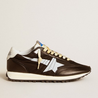 Golden Goose Marathon Shoes With Black Nylon Upper And White Star GWF00683.F005459.90167