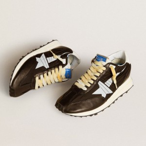 Golden Goose Marathon Shoes With Black Nylon Upper And White Star GWF00683.F005459.90167