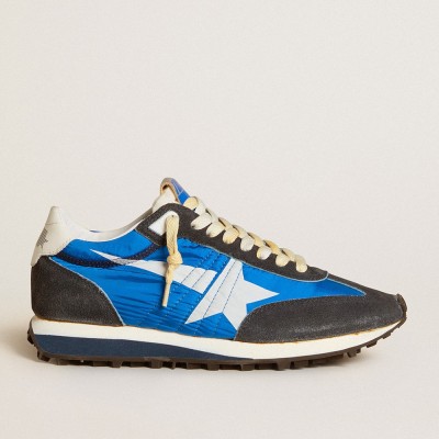 Golden Goose Marathon Shoes With Blue Nylon Upper And White Star GWF00683.F005463.50738