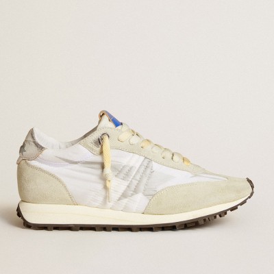 Golden Goose Marathon Shoes With White Nylon Upper And Silver Star GWF00683.F005457.60466