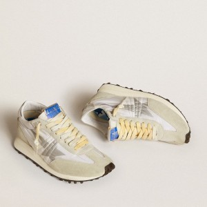 Golden Goose Marathon Shoes With White Nylon Upper And Silver Star GWF00683.F005457.60466