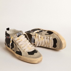 Golden Goose Mid Star LTD Sneakers In Nappa Leather With Suede Star And Studded Flash GWF00122.F004604.82298