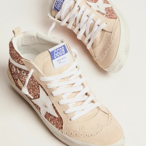 Golden Goose Mid Star Sneakers With Gold Glitter GWF00122.F001495.30242