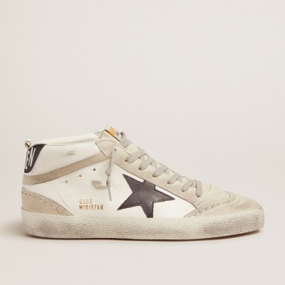 Golden Goose Mid Star Sneakers White With Black Star GMF00122.F001487.10599