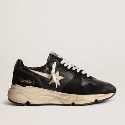 Golden Goose Running Sole Sneakers In Black Nappa And Suede GWF00126.F003775.90352