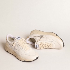 Golden Goose Running Sole Sneakers In Nappa With Silver Star And Gold Leather Heel Tab GWF00215.F004737.10358