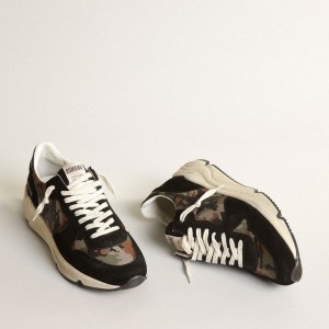 Golden Goose Running Sole Sneakers In Nylon Ripstop With Camouflage Print GMF00126.F003939.90363