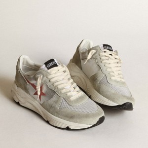 Golden Goose Running Sole Sneakers In Silver Leather With Ice-gray Inserts GWF00398.F003420.81824