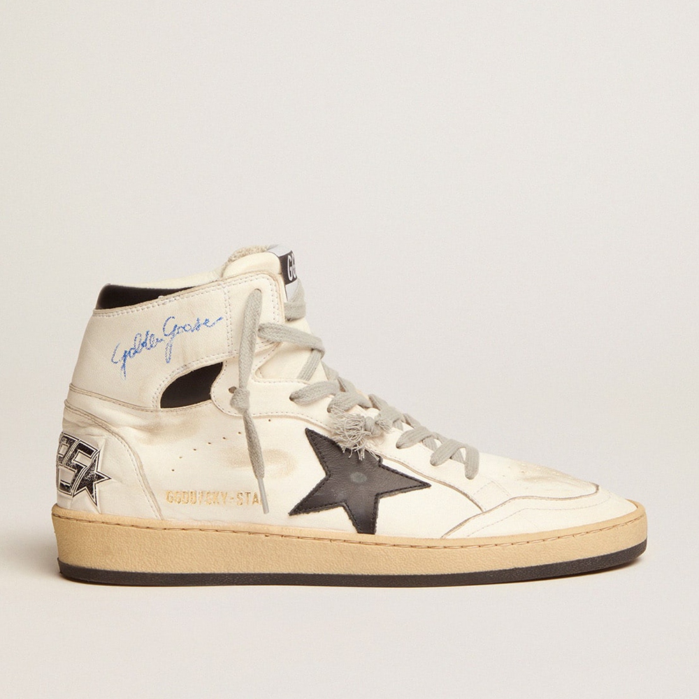 Golden Goose Sky-Star Sneakers With Signature On The Ankle And Black Inserts GMF00230.F002190.10283