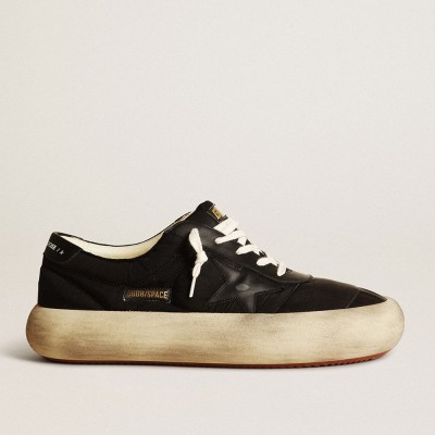 Golden Goose Space-Star Sneakers In Nylon With Black Leather Star And Heel Tab GMF00377.F003328.90100