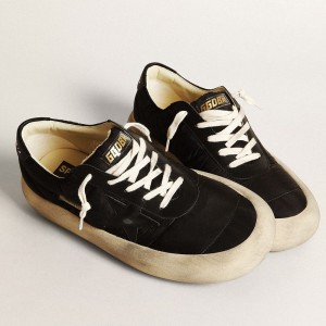 Golden Goose Space-Star Sneakers In Nylon With Black Leather Star And Heel Tab GMF00377.F003328.90100