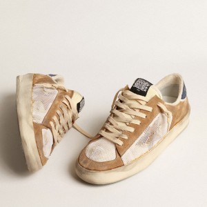 Golden Goose Stardan Sneakers In Beige Nylon And Mesh With Tobacco Suede Inserts GMF00479.F004077.82145