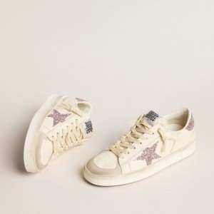 Golden Goose Stardan Sneakers In Nappa And Suede With Pink Glitter Star And Heel Tab GWF00667.F005976.10310