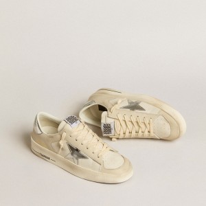 Golden Goose Stardan Sneakers In Nappa With Silver Mirror-effect Star And Heel Tab GWF00128.F005240.11678