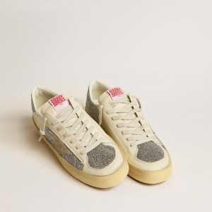 Golden Goose Stardan Sneakers In Suede With Sand Star And Swarovski Crystal Inserts GMF00128.F005164.10449