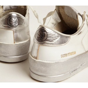 Golden Goose Stardan Sneakers With Silver Metallic Leather Star And Heel Tab GWF00128.F002187.80185