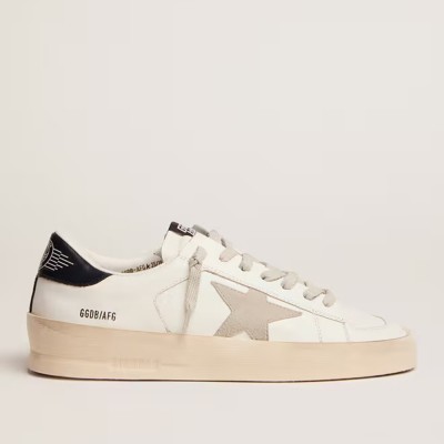 Golden Goose Stardan Sneakers With Ice-gray Suede Star And Black Heel Tab GWF00128.F000567.10220