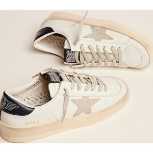 Golden Goose Stardan Sneakers With Ice-gray Suede Star And Black Heel Tab GWF00128.F000567.10220