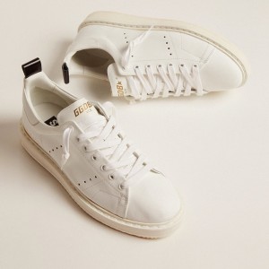 Golden Goose Starter Sneakers In Leather With Star On The Heel Tab GMF00127.F000330.10100