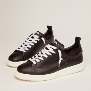 Golden Goose Starter Sneakers In Total Black Leather GWF00127.F000331.90100