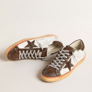 Golden Goose Super-Star LTD Sneakers With Brown Suede Star And Heel Tab GMF00101.F004579.82292