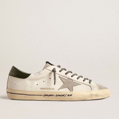 Golden Goose Super-Star LTD Sneakers With Croc-print Star And Green Heel Tab GMF00101.F004582.82293