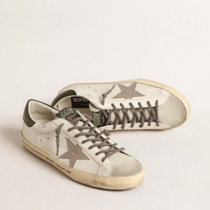 Golden Goose Super-Star LTD Sneakers With Croc-print Star And Green Heel Tab GMF00101.F004582.82293