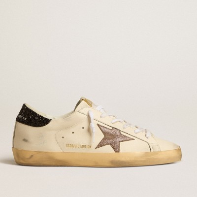 Golden Goose Super-Star LTD Sneakers With Laminated Leather Star And Black Glitter Heel Tab GWF00101.F005125.11649