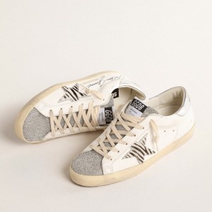 Golden Goose Super-Star LTD Sneakers With Silver Swarovski Crystal Tongue GWF00101.F004661.82326