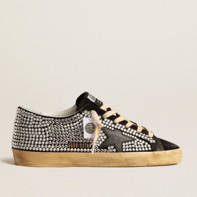 Golden Goose Super-Star LTD Sneakers With Swarovski Crystals And Black Leather Star GWF00101.F004091.90100