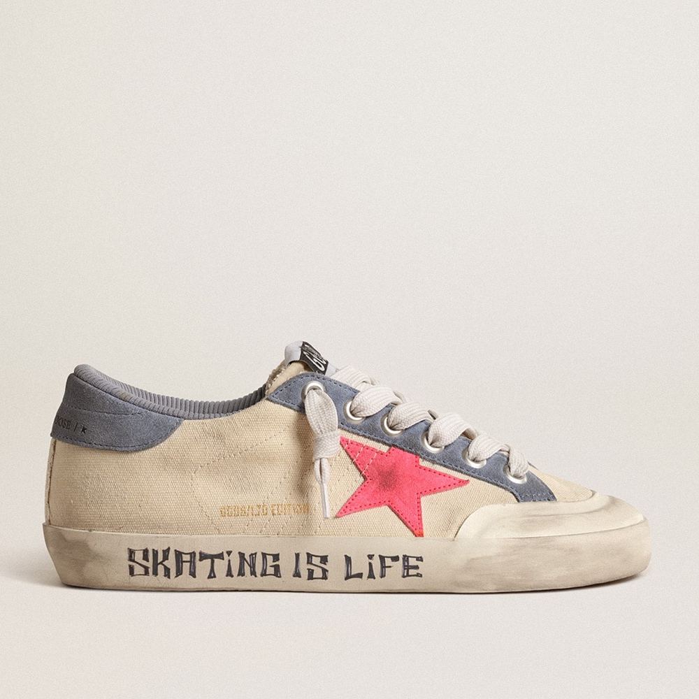 Golden Goose Super-Star Penstar Sneakers LTD Sneakers In Canvas With Lobster-colored Suede Star GWF00107.F004667.82322