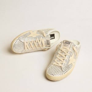 Golden Goose Super-Star Sabots LTD Sneakers In Swarovski Crystals With White Leather Star GWF00110.F005201.10274