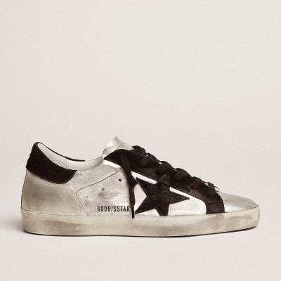 Golden Goose Super-Star Sneakers Sneakers In Silver Leather GWF00101.F000312.60246