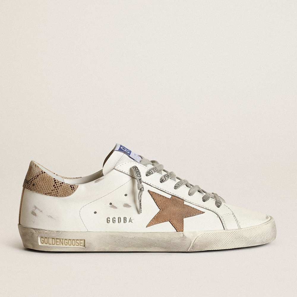 Golden Goose Super-Star Sneakers With A Tobacco Suede Star And Beige Heel Tab GMF00101.F003395.81634