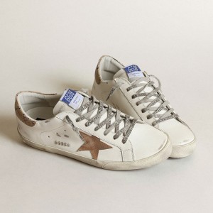 Golden Goose Super-Star Sneakers With A Tobacco Suede Star And Beige Heel Tab GMF00101.F003395.81634