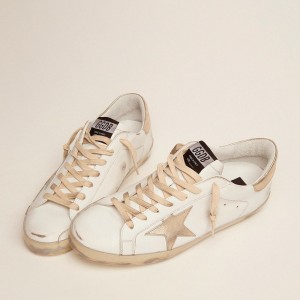 Golden Goose Super-Star Sneakers With Gold Sparkle Foxing And Lettering GMF00101.F000316.10272